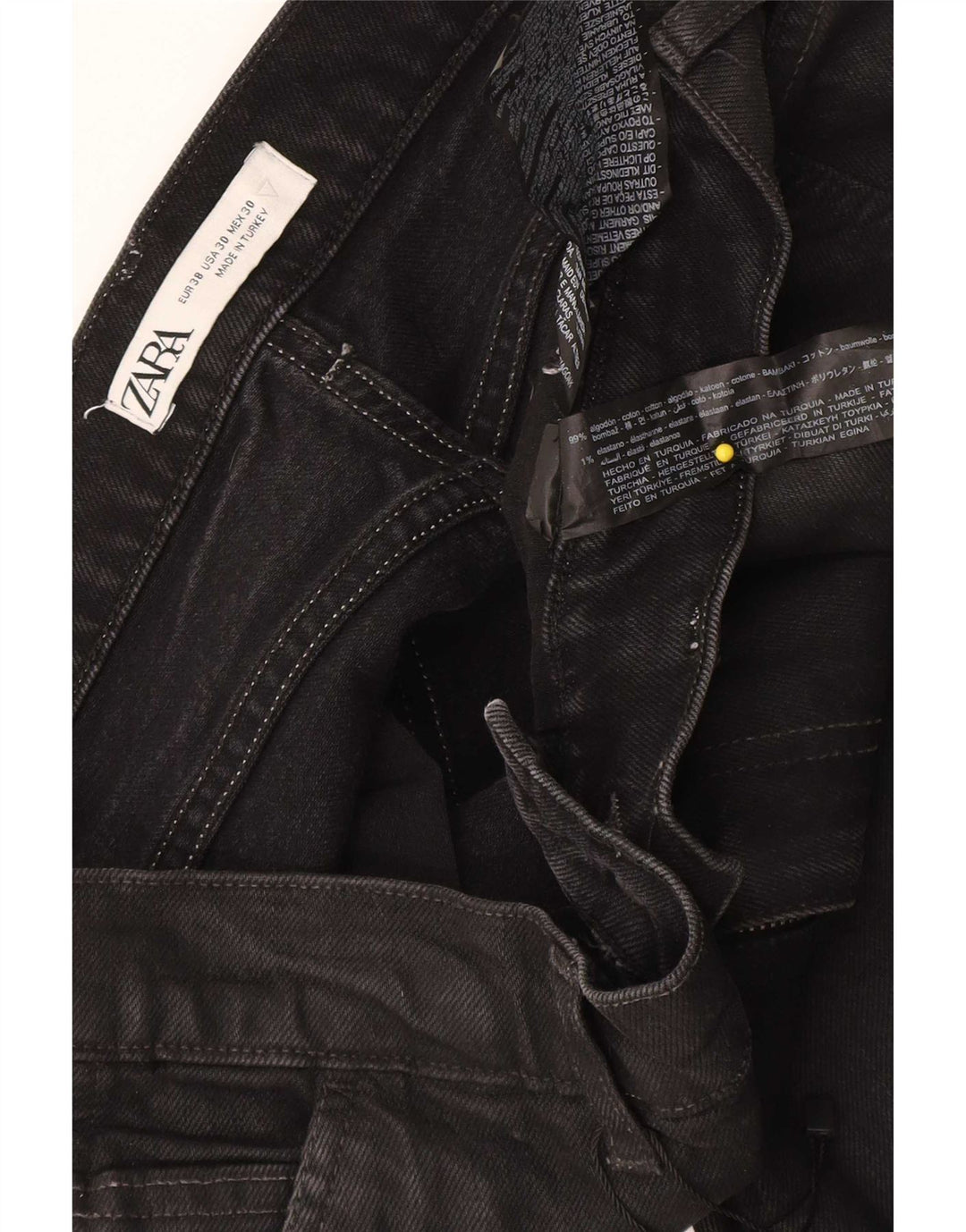 Jeans cargo slim da uomo Zara EU 38 Small W30 L30 cotone nero