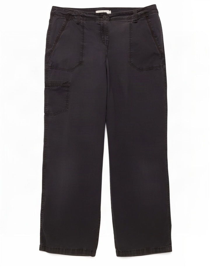 Pantaloni cargo dritti da donna Marks & Spencer medi W34 L30 cotone nero