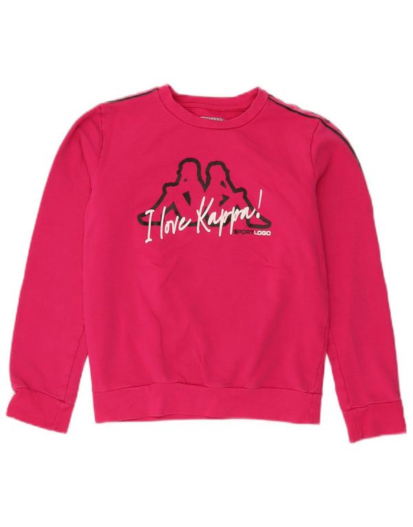 Felpa con grafica Kappa per ragazze 13-14 anni in cotone rosa