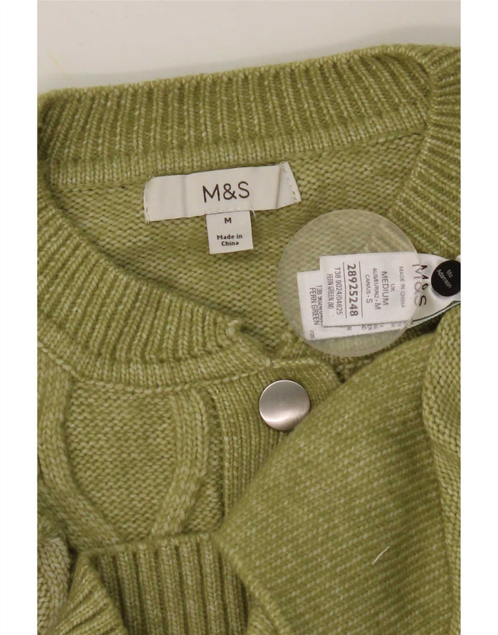 Maglione cardigan da donna Marks & Spencer UK 14 Poliestere verde medio
