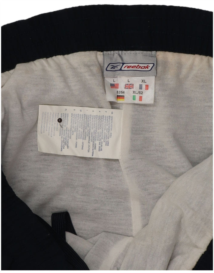 Pantaloni da tuta da uomo Reebok Large in poliestere blu navy