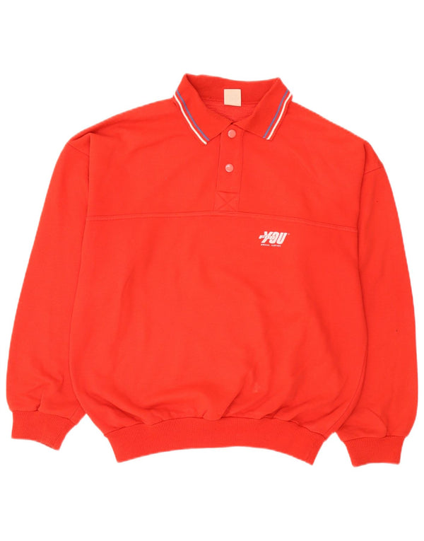 Felpa vintage da uomo con collo alto, maglione grande, cotone a righe rosse