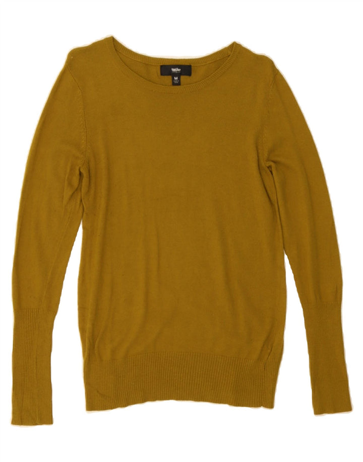 MOSSIMO Womens Boat Neck Jumper Sweater UK 12 Medium Khaki Nylon Vintage Mossimo and Second-Hand Mossimo from Messina Hembry 