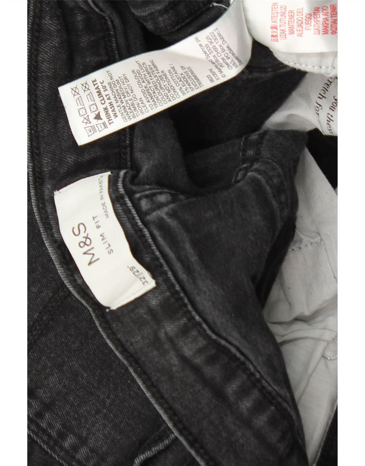 Jeans slim da uomo Marks & Spencer W32 L26 cotone nero