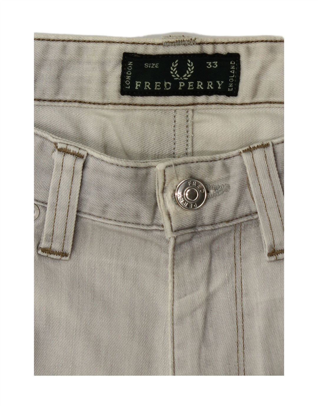 Jeans slim da uomo FRED PERRY W33 L29 cotone grigio