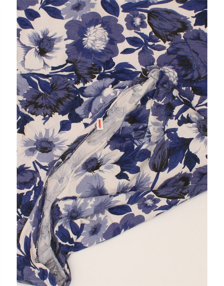 VINTAGE Womens Sundress IT 44 Medium Blue Floral Vintage Vintage and Second-Hand Vintage from Messina Hembry 