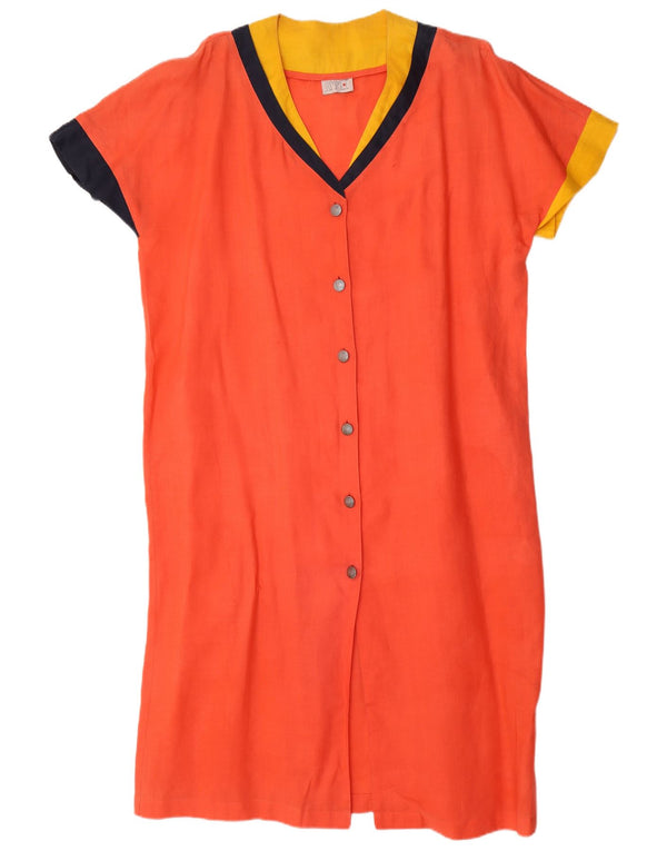 Abito caftano da donna dalla vestibilità rilassata Rimmel UK 20 2XL Lino color block arancione