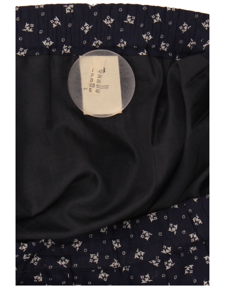 Gonna a trapezio da donna GVB UK 10 piccola W34 poliestere floreale blu navy
