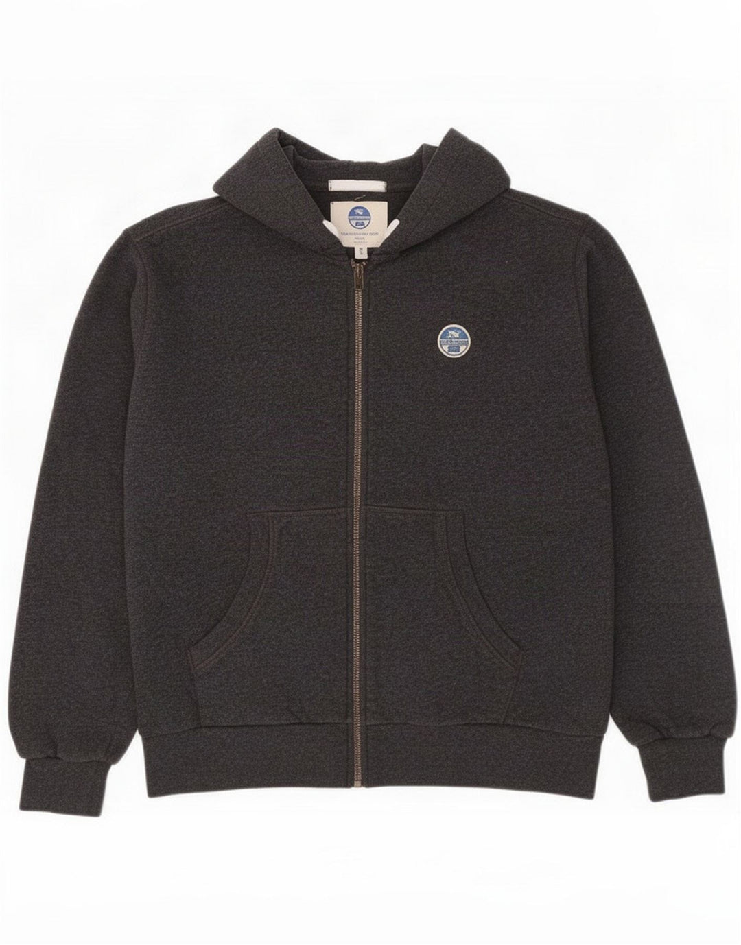 Maglione con cappuccio e zip da uomo North Sails grande in cotone grigio