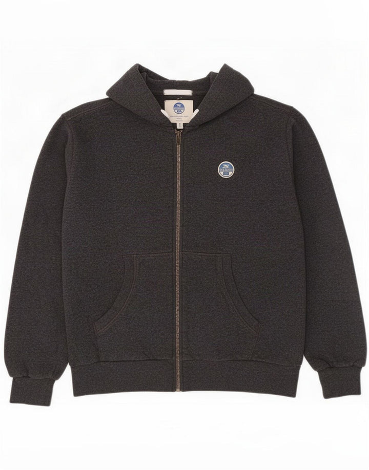 Maglione con cappuccio e zip da uomo North Sails grande in cotone grigio
