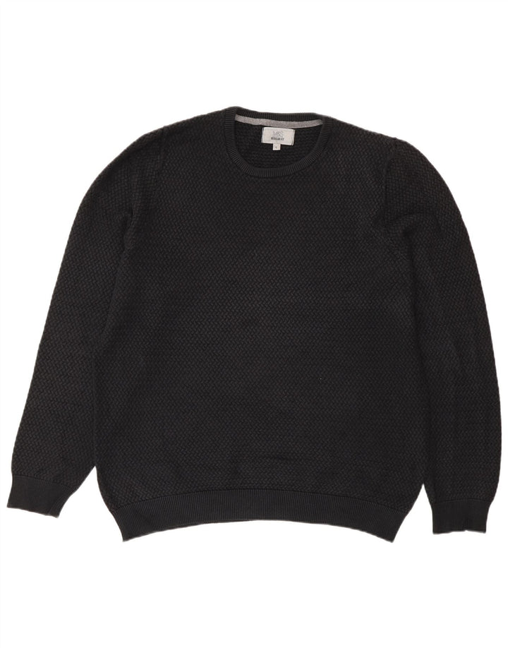 Maglione maglione girocollo vestibilità regolare da uomo Marks & Spencer grande nero