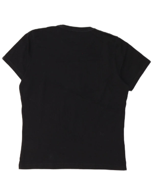T-shirt grafica da donna PEPE Jeans Top UK 14 cotone nero medio