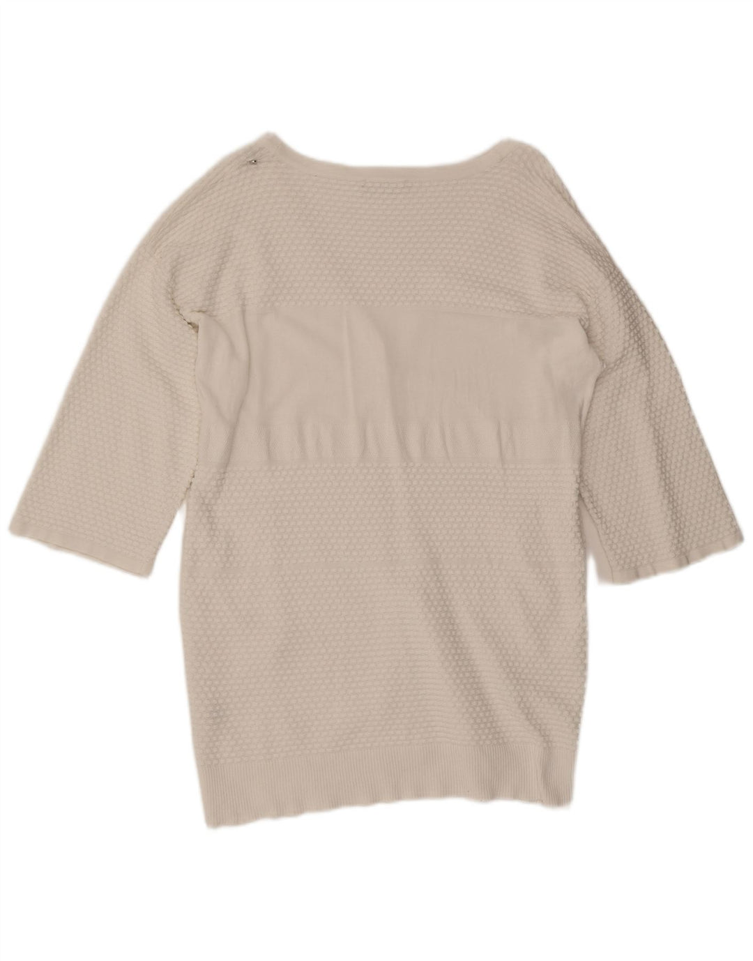 Diesel Maglione cardigan oversize con maniche a 3/4 da donna UK 10 piccolo bianco
