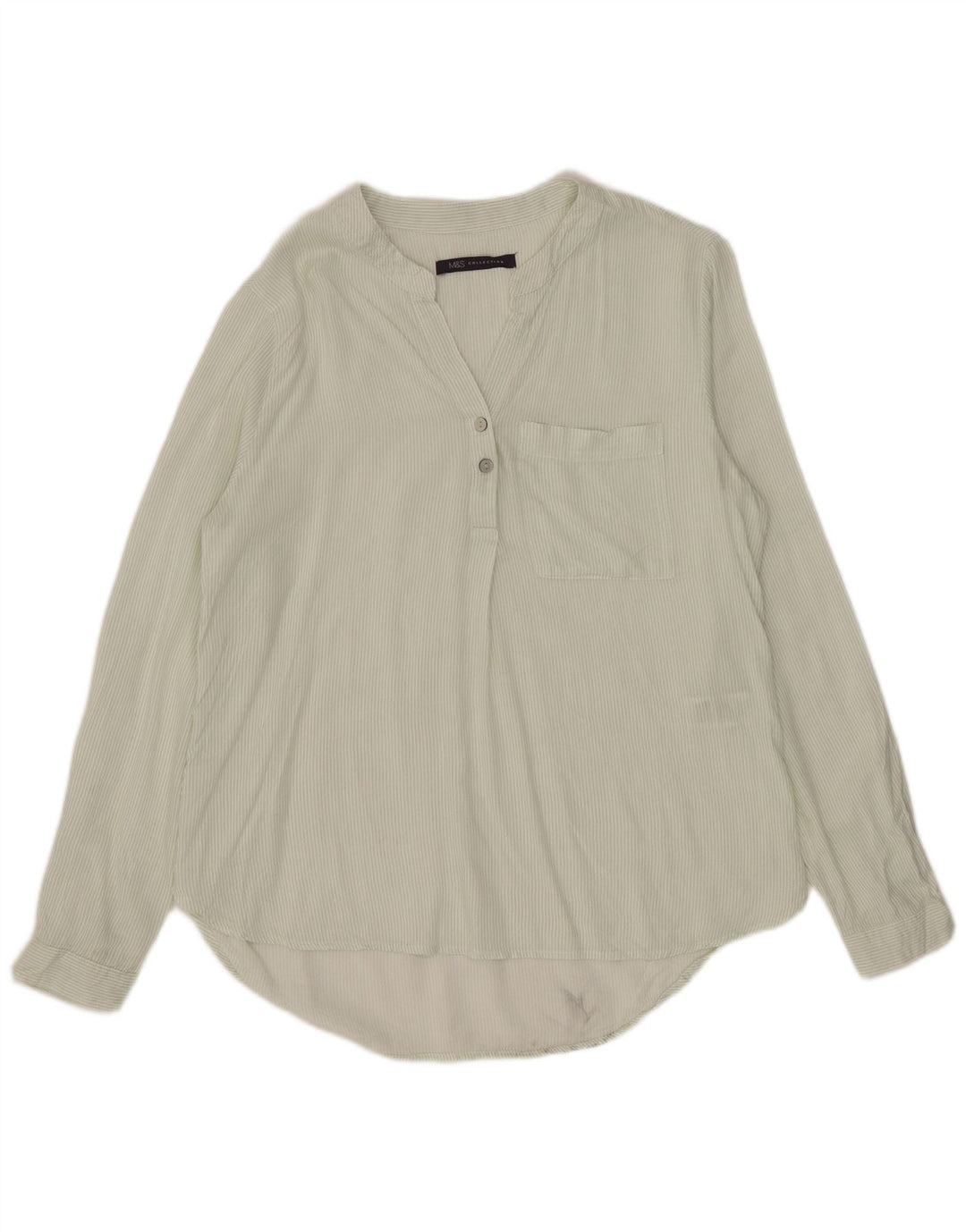 Camicia pullover da donna Marks & Spencer UK 6 XS verde gessato viscosa