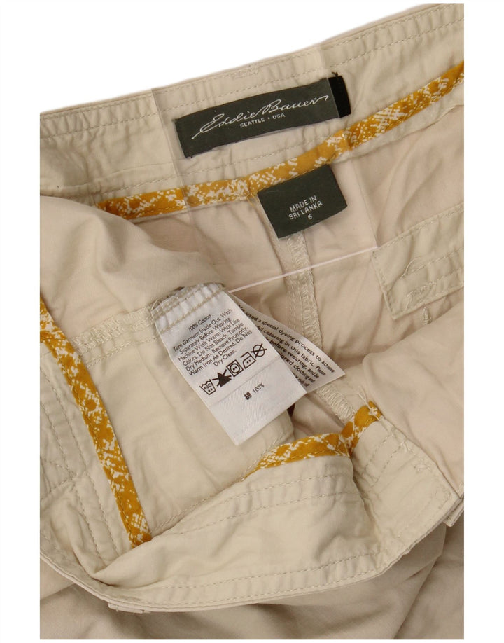 Pantaloncini chino da donna EDDIE BAUER US 6 medi W34 cotone beige