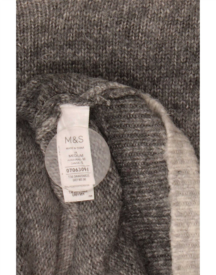 Maglione maglione a collo alto da donna Marks & Spencer UK 14 Grigio medio