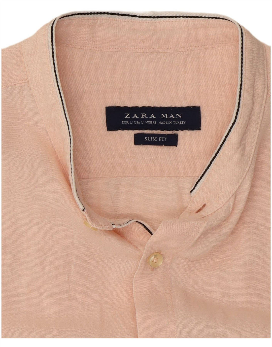 Camicia Zara da uomo slim fit a maniche corte grande rosa