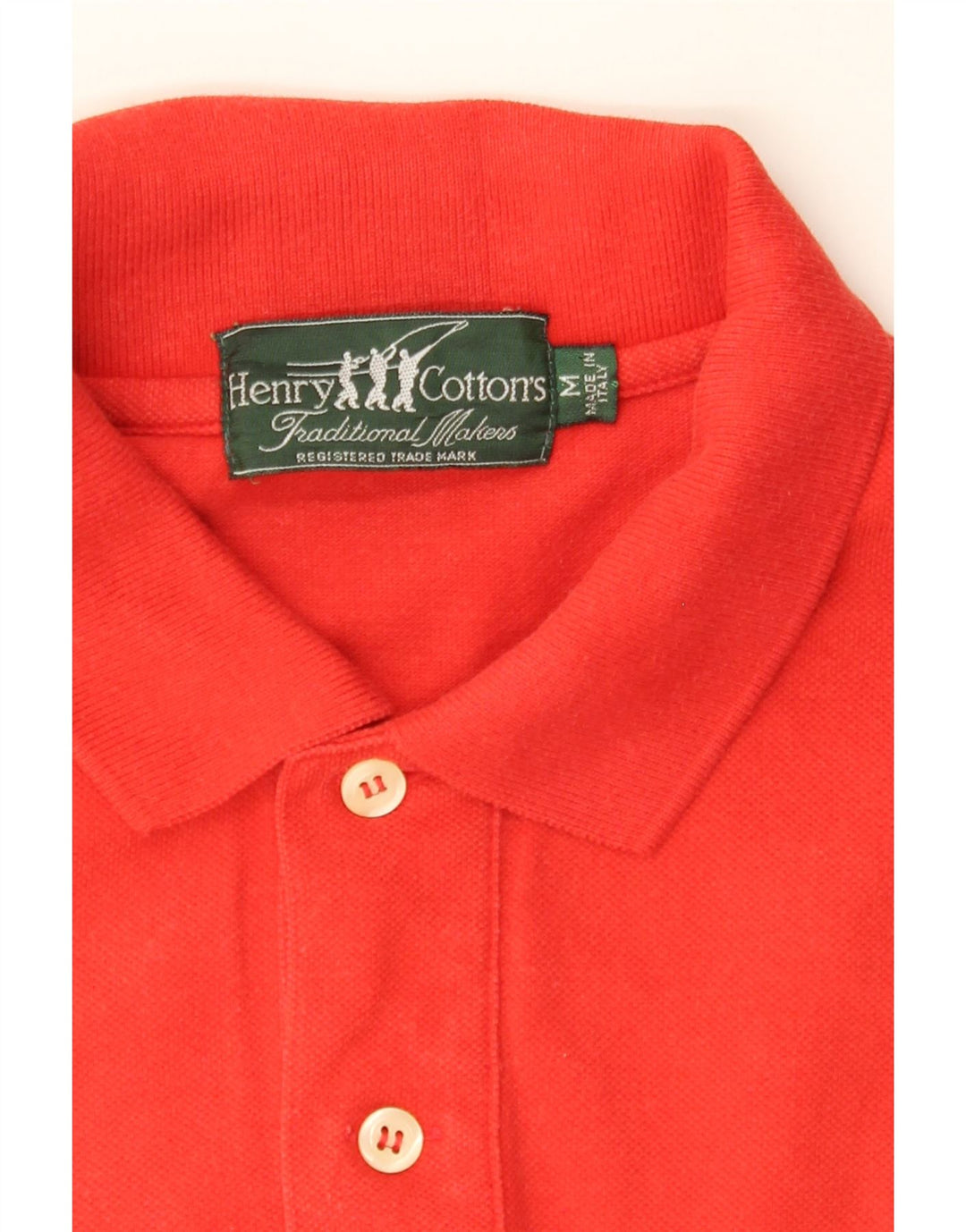 HENRY COTTONS Mens Polo Shirt Medium Red Cotton Vintage Henry Cottons and Second-Hand Henry Cottons from Messina Hembry 