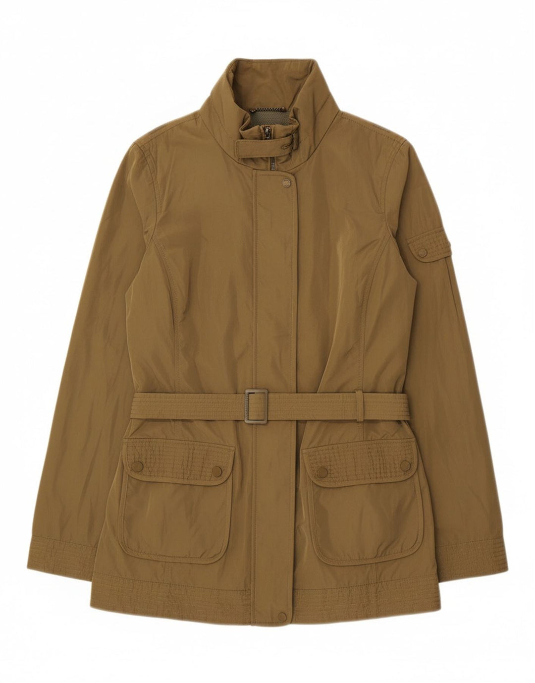 GEOX Womens Hooded Utility Jacket UK 14 Large Khaki Polyester Vintage Geox and Second-Hand Geox from Messina Hembry 