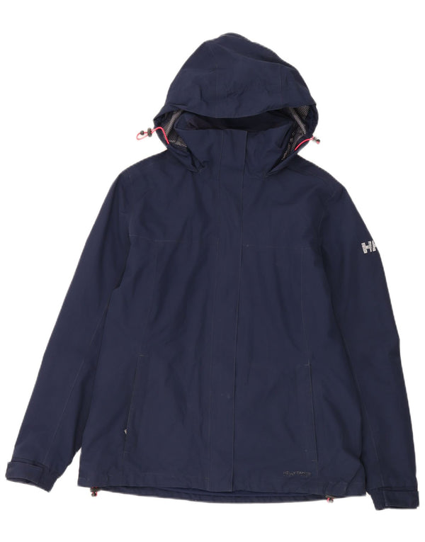 Giacca a vento con cappuccio da donna Helly Hansen UK 14 medio blu navy