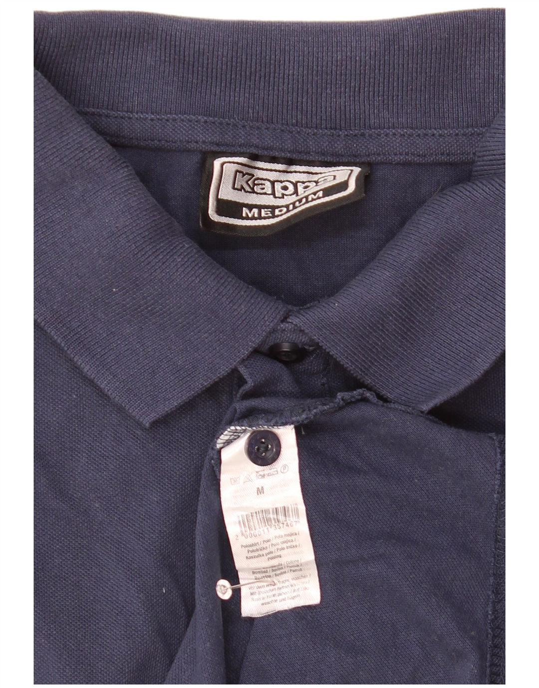 Polo Kappa Uomo Media Cotone Blu Navy