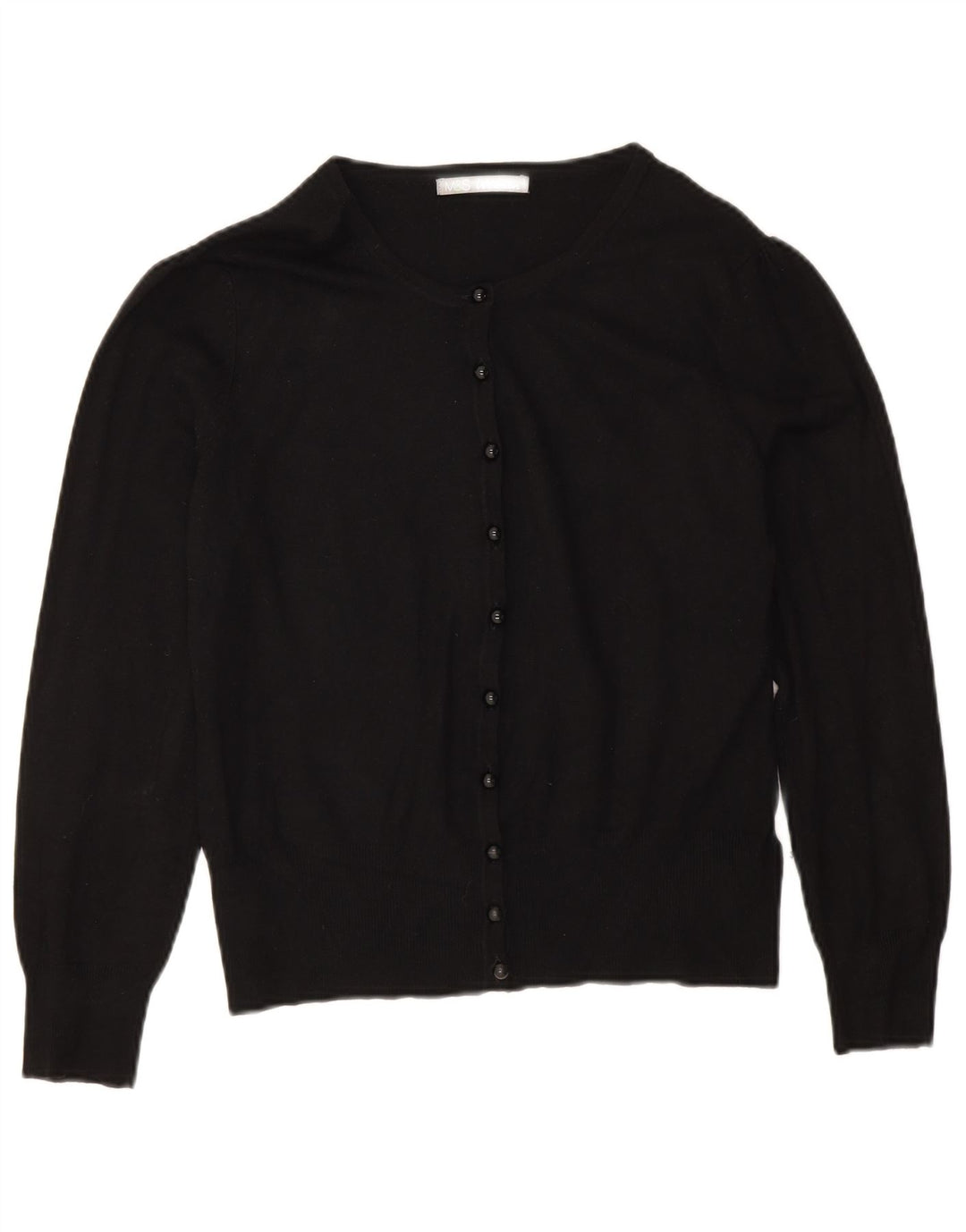 Maglione cardigan da donna Marks & Spencer UK 14 grande viscosa nera