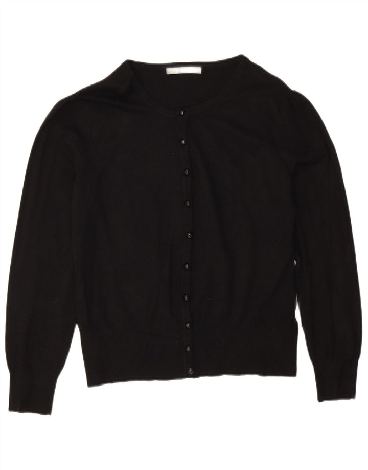 Maglione cardigan da donna Marks & Spencer UK 14 grande viscosa nera