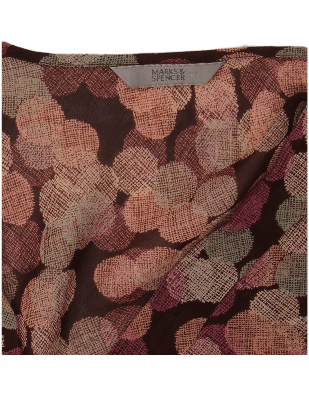 MARKS & SPENCER Camicetta senza maniche da donna UK 12 Viola medio geometrico