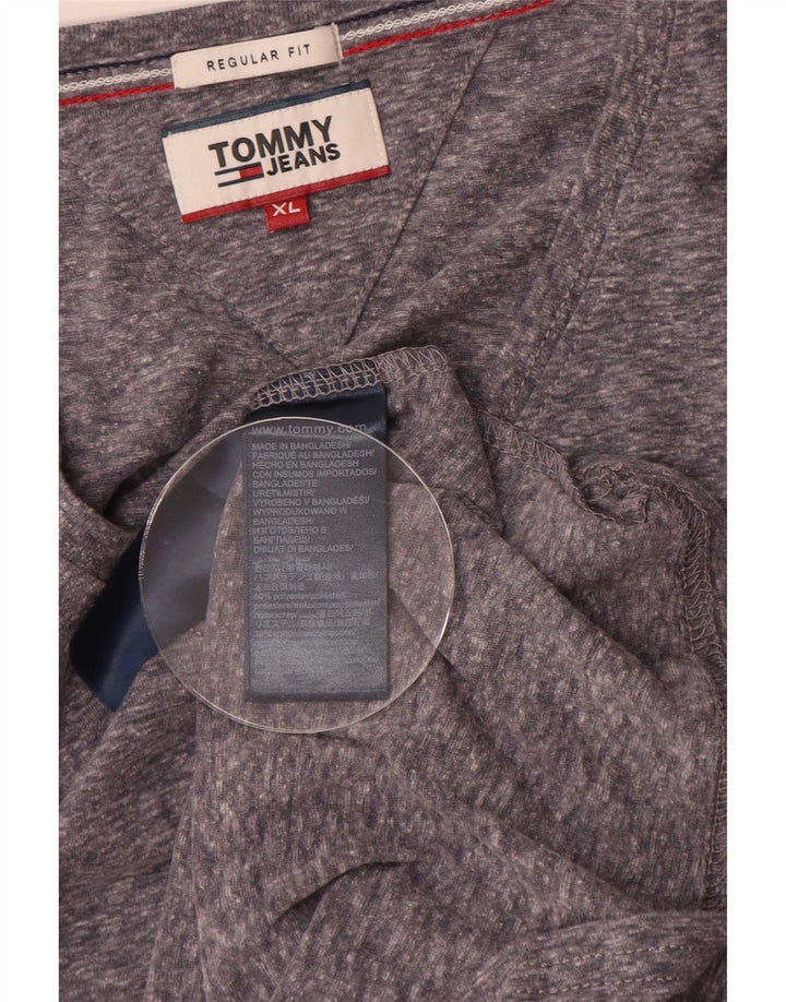 T-shirt da uomo vestibilità regolare Tommy Hilfiger Top XL poliestere chiazzato grigio