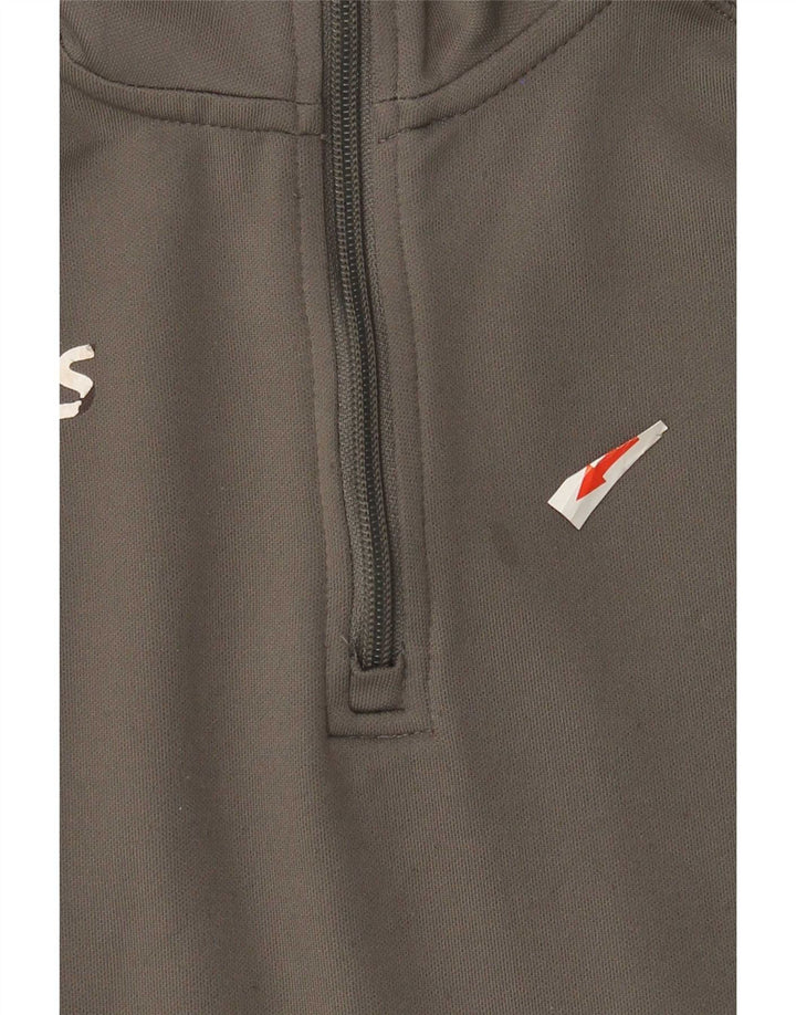 Asics - Tuta da uomo con zip e collo, pullover, grande, in poliestere color block grigio