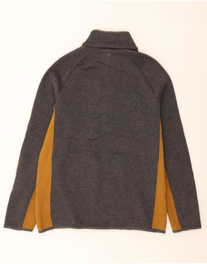 Felpa da uomo con collo con zip Mountain Warehouse, maglione grande, colore grigio