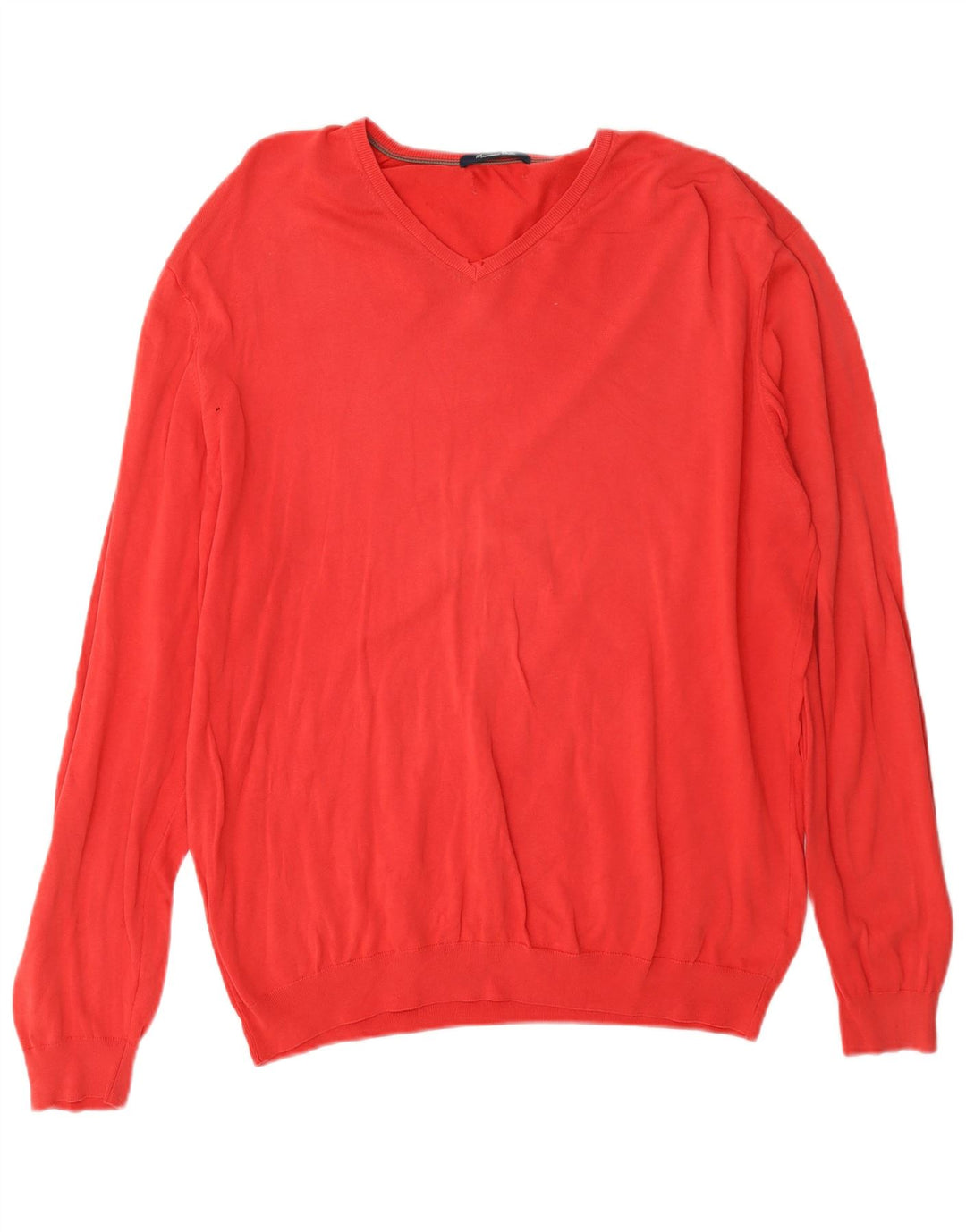 Massimo Dutti Maglione da uomo con scollo a V grande rosso