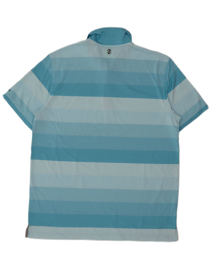 Polo da uomo Izod grande in poliestere a righe blu