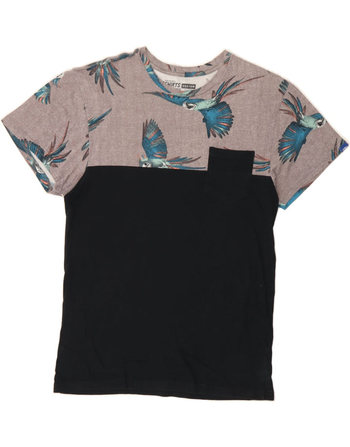 VANS Mens Custom Fit T-Shirt Top Medium Black Colourblock Cotton Vintage Vans and Second-Hand Vans from Messina Hembry 
