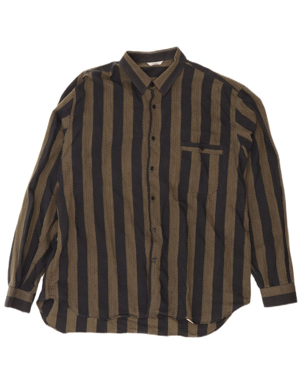 Camicia da uomo VINTAGE XL a righe grigie