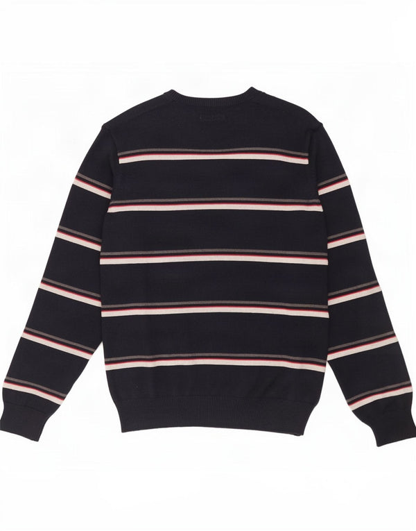 Marks & Spencer Maglione da uomo con scollo a V blu Harbour a righe blu scuro medio