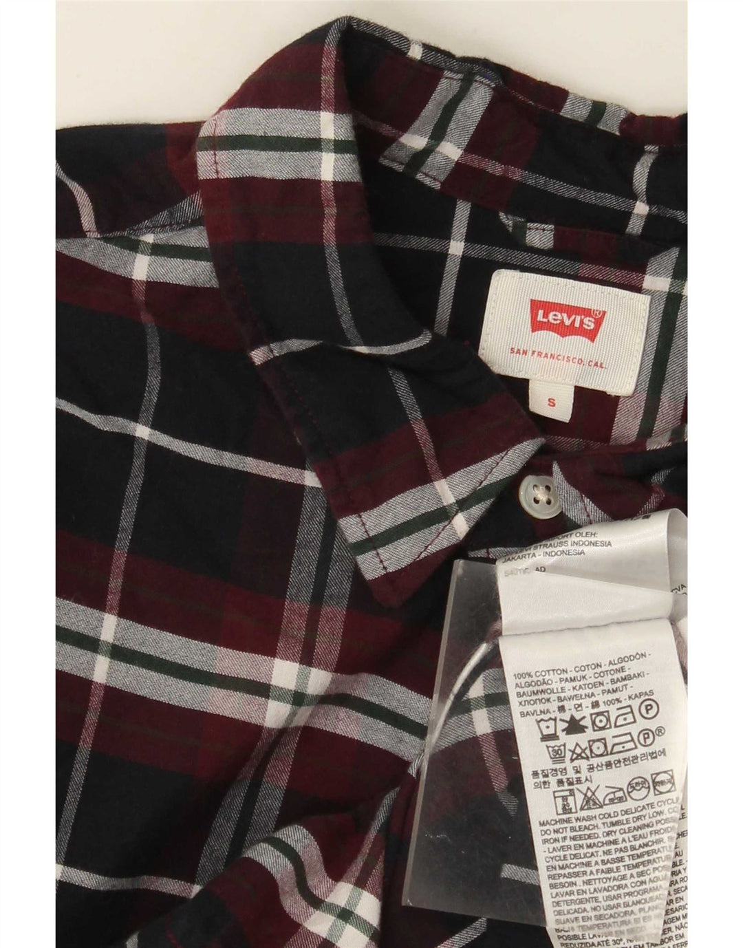 Camicia Levi's da uomo in flanella di cotone a quadri neri piccoli