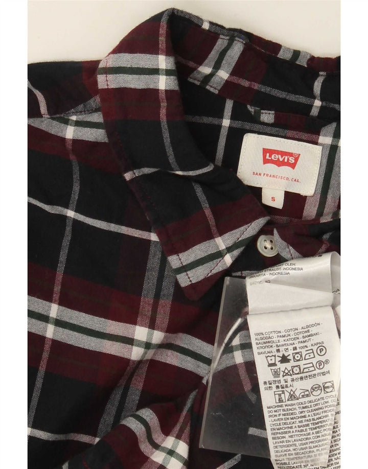 Camicia Levi's da uomo in flanella di cotone a quadri neri piccoli