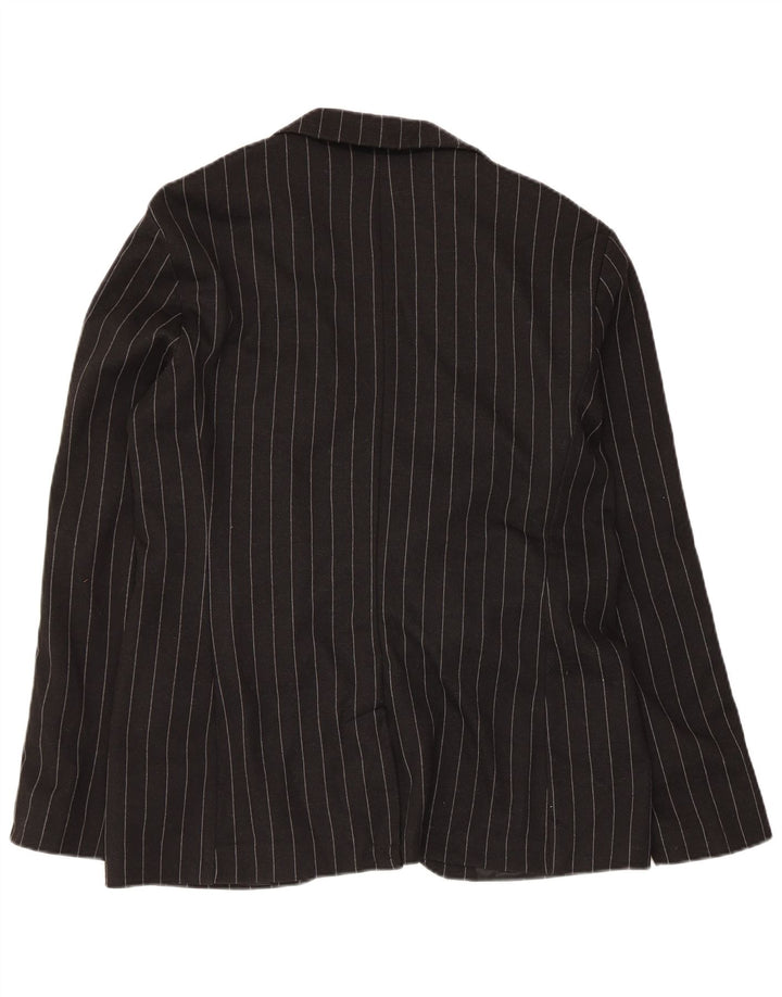 Giacca blazer da uomo a 2 bottoni Zara UK 40 grande poliestere a righe nere