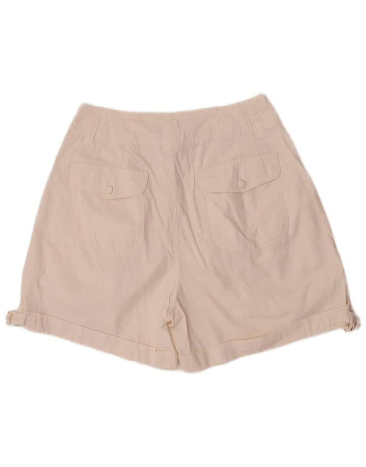 Pantaloncini chino vintage a vita alta da donna medi W28 bianco sporco