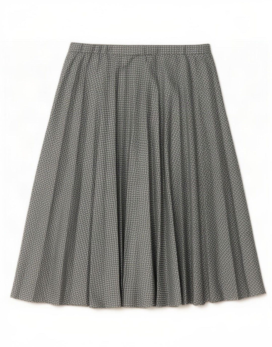 Gonna a pieghe vintage da donna W30 pied de poule grigio medio