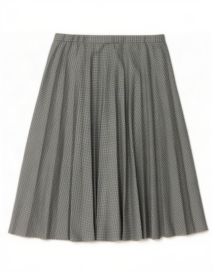 Gonna a pieghe vintage da donna W30 pied de poule grigio medio