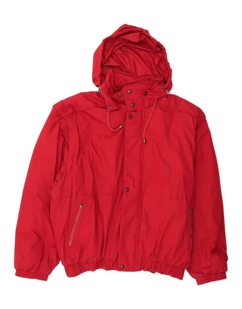 MC NEAL Mens Hooded Windbreaker Jacket UK 44 2XL Red Polyamide Vintage MC Neal and Second-Hand MC Neal from Messina Hembry 