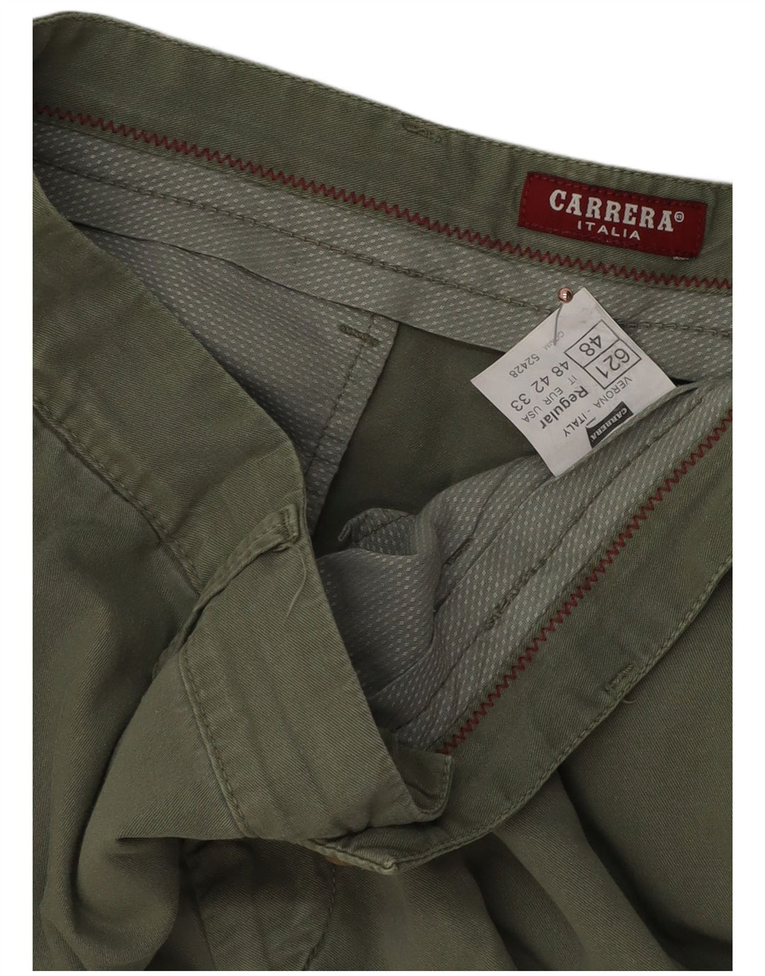 Pantaloncini chino da uomo Carrera IT 48 medio W33 cotone kaki