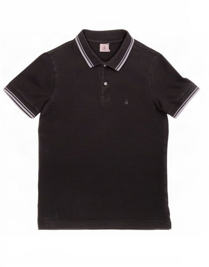 Polo da uomo Calvin Klein piccola a righe nere