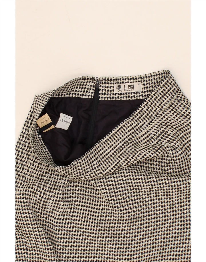 MARLY'S Womens Pencil Skirt IT 42 Medium W28  Black Houndstooth Acetate Vintage Marly's and Second-Hand Marly's from Messina Hembry 