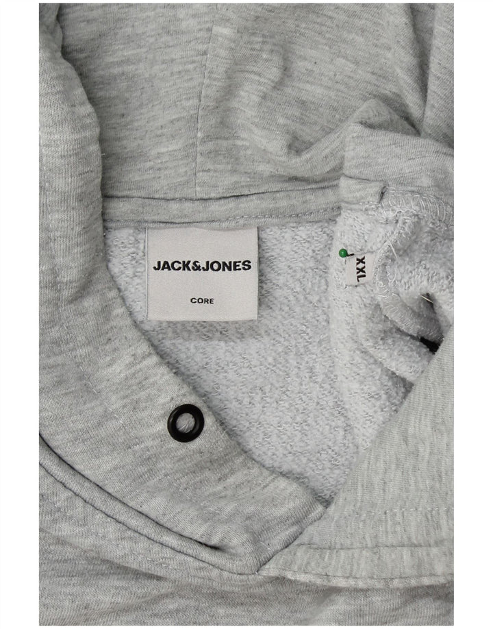 JACK & JONES Felpa con cappuccio grafica da uomo 2XL Poliestere grigio