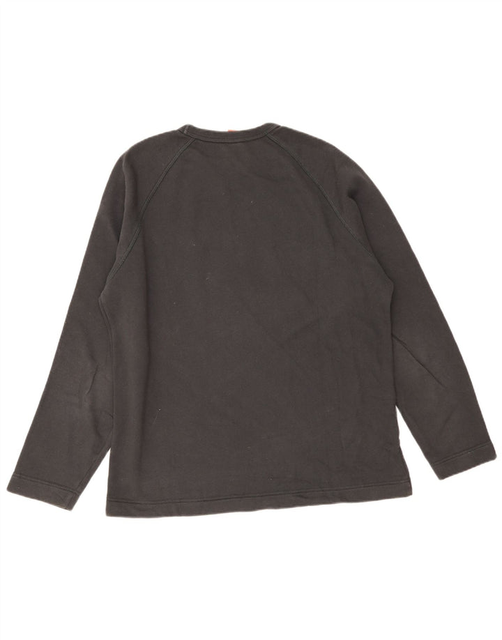Hugo Boss Top grafico da uomo a maniche lunghe in cotone grigio grande