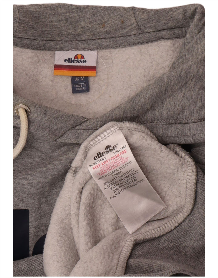 Maglione con cappuccio grafico da uomo Ellesse in cotone grigio medio