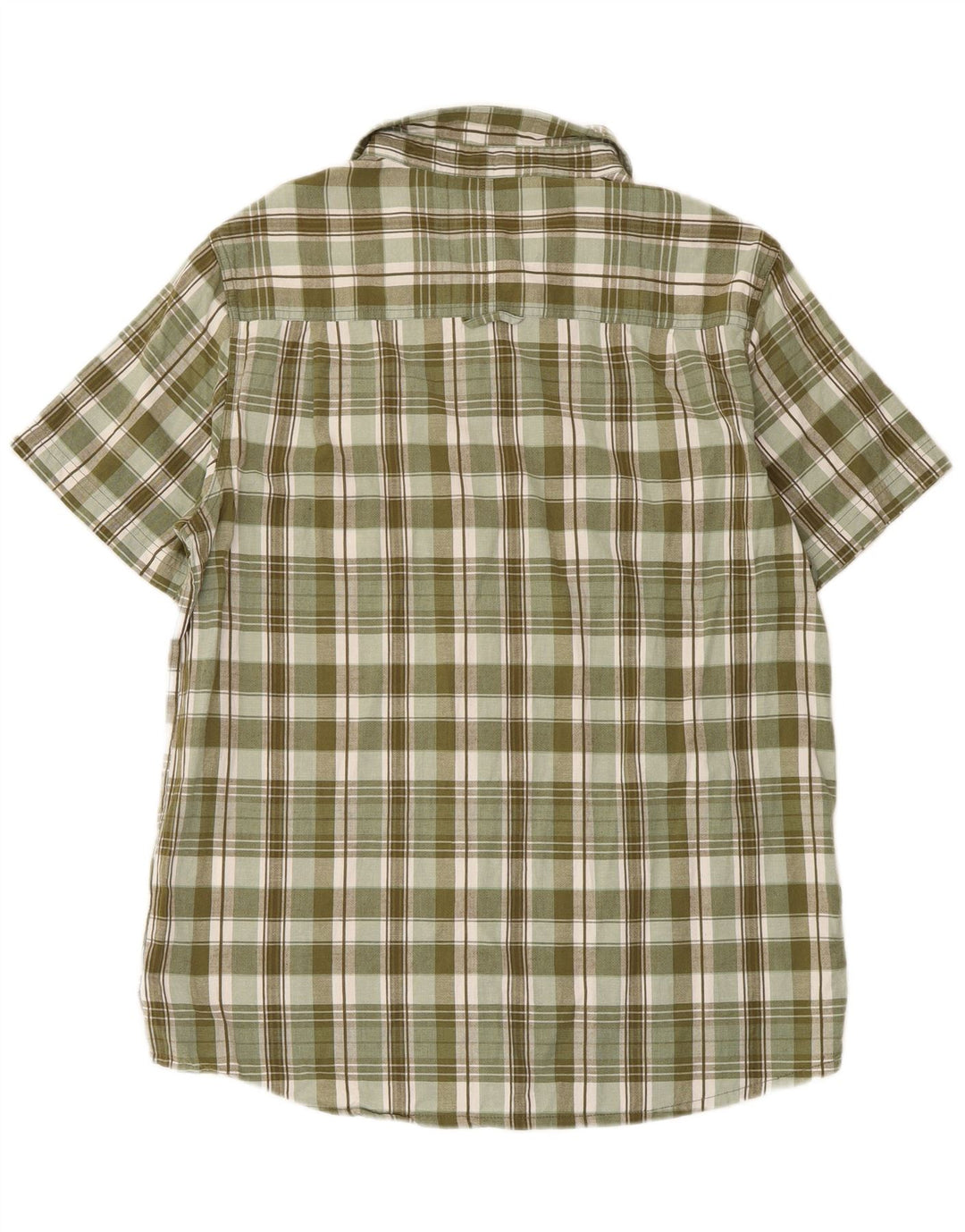 Camicia da uomo a maniche corte Mountain Warehouse in cotone a quadri verdi grandi